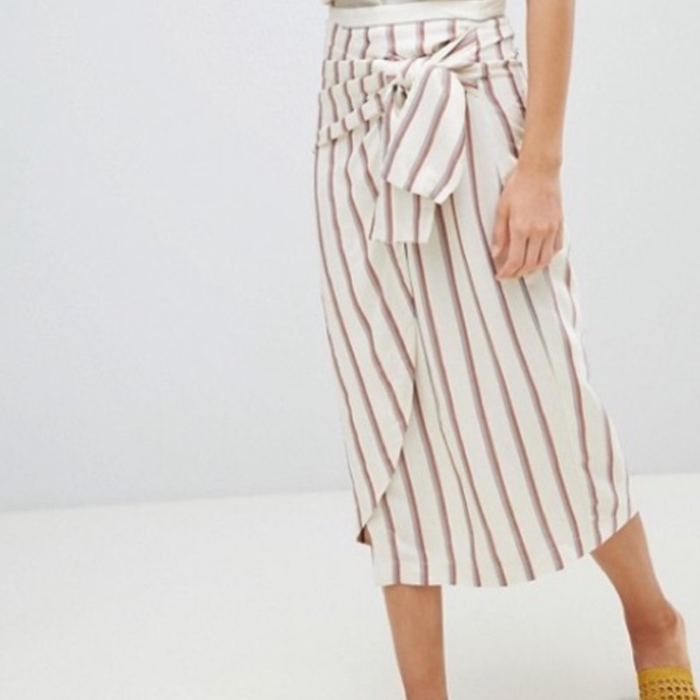 ♥️… Mango Stripe Wrap Midi Skirt